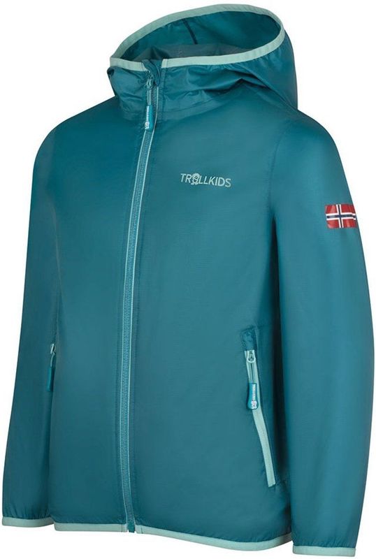 Trollkids - Trolltunga - Jas - Blauw - 100% Polyamide, Waterkolom 5.000 mm, MVTR 5000 g/24 h/m²