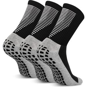 Antislip voetbalsokken voor heren - 3 paar ademend rubberen pad sportsokken - voetbalgrip atletische sokken voor heren en dames gripsokken voetbal