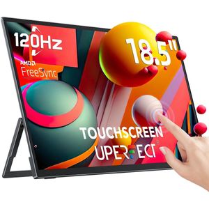 Serolux® - Pc - Monitoren - Portable Monitor – Draagbare Monitor 18.5 Inch – Touchscreen - 1920 x 1080p - Full HD - Refresh rate 120 Hz - USB-C - Mini-HDMI - 3.5 mm audio - USB OTG - Zwart
