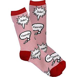 Fisura Sokken Taco Dames Katoen Roze/wit Maat 35-41