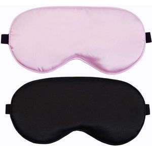 Inovra - Luxe slaapmasker set, 2 oogmaskers met verstelbare riem voor een goede nachtrust. Zijden oogmaskers, ideaal voor ontspanning en reizen.