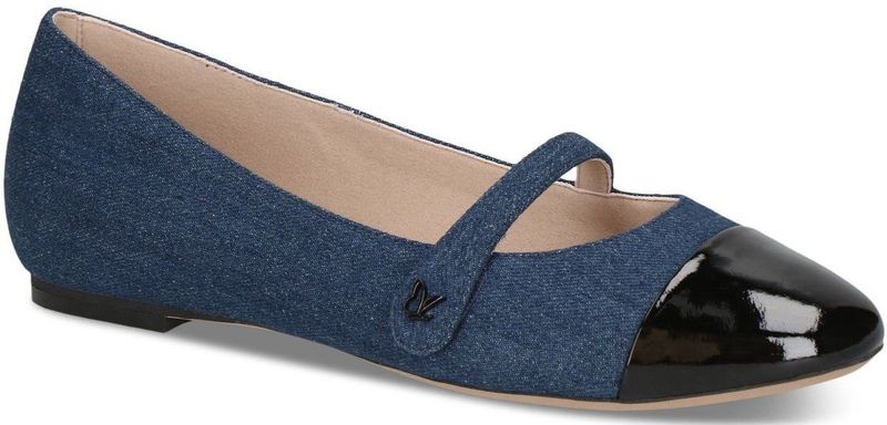 Caprice - 9-22106-44 - Ballerina's - Jeans/zwart