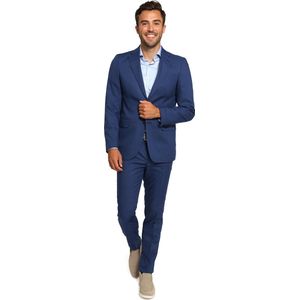 Suitable - Kostuum State Mid Blauw - Heren - Maat 54 - Slim-fit