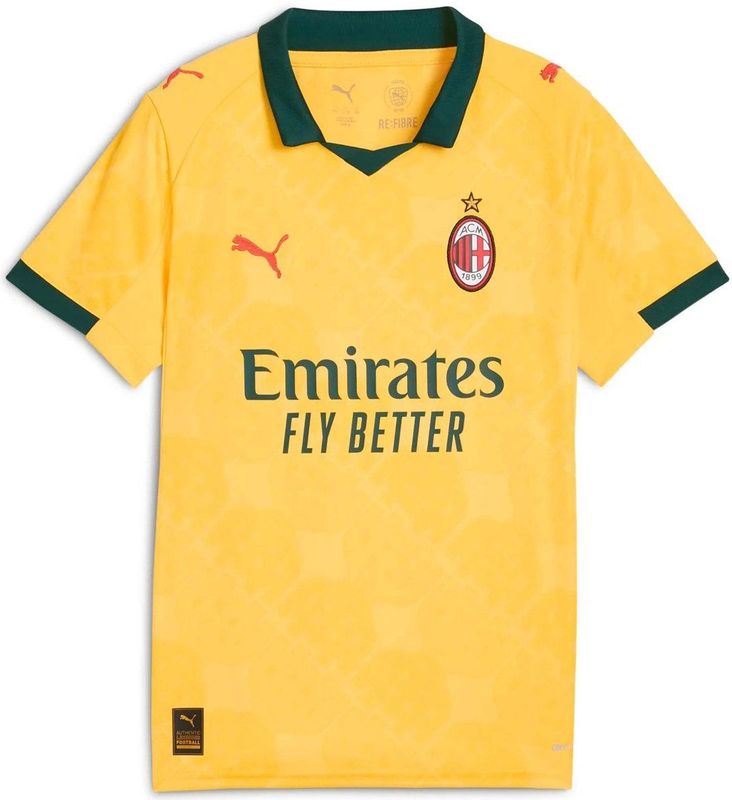 Puma - Ac Milan 25/26 - Replica Derde Korte Mouw T-shirt - Geel - Junior