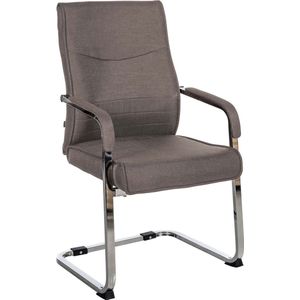 CLP Hobart Eetkamerstoel - Bezoekersstoel - Met armleuning - Verchroomd frame - donkergrijs Stof