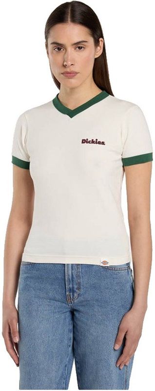 Dickies Slayden Ringer T-shirt Met Korte Mouwen Wit XS Vrouw