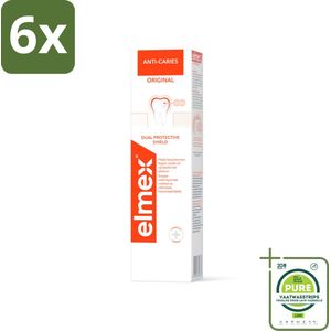 Elmex Tandpasta Anti-Cariës Original 75 ml - Voordeelverpakking - 6 stuks - Tandpasta - Anti-cariës