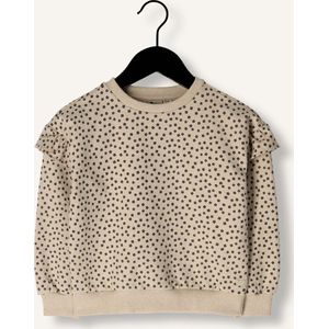 DAILY7 Oversized Sweater Small Flower Truien & Vesten Meisjes - Sweater - Hoodie - Vest- Beige - Maat 140