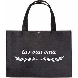 Tas Van Oma - Zwarte Vilten Tas A3 - Cadeautje Voor Oma - Shopper Van Vilt - Zwarte Vilten Tas Met Hengsels A3 Formaat