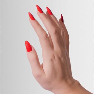 Artistic Nail Design Colourluxe Press On Tips ' Reddy Or Not ' ( Short Almond )