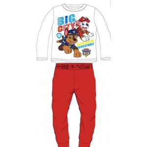 Paw Patrol pyjama - wit - rood - Maat 116 / 6 jaar