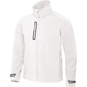 B&C Mens X-Lite 3 Layer Softshell Performance Jacket (Wit)