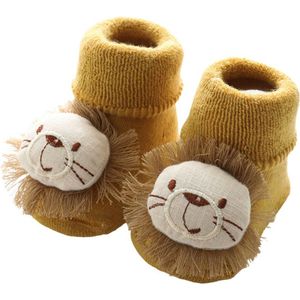Babysokken - sokjes leeuw - met anti-slip - 6-12 maanden - warme sokken