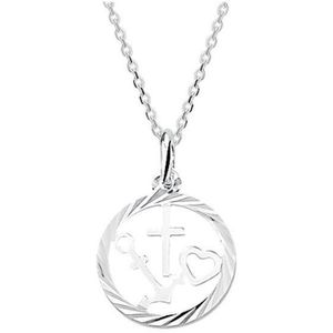 YO&NO - Ketting - Zilver - Anker - Geloof, hoop en liefde - 1,3mm - 41 + 4cm - Sieraden vrouw - Gerhodineerd - Zilver 925