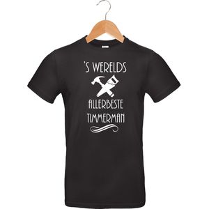 Mijncadeautje T-shirt - 's Werelds beste Timmerman - - unisex - Zwart (maat XXL)