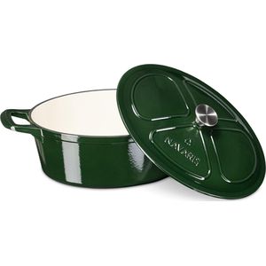 NORDIVAR® – Multifunctionele Gietijzeren Braadpan – 7,7L – Geëmailleerd – Ovenbestendig – Geschikt voor Alle Kookoppervlakken