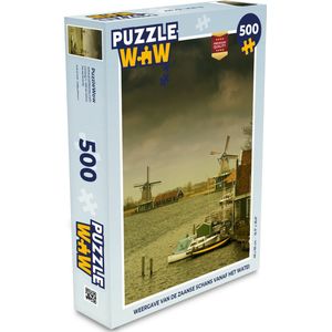 Puzzel Weergave van de Zaanse Schans vanaf het water - Legpuzzel - Puzzel 500 stukjes