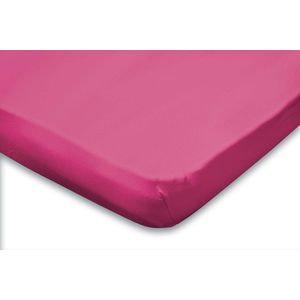 Topper Hoeslaken Jersey Katoen Stretch - fuchsia 160x210/220cm - Lits jumeaux