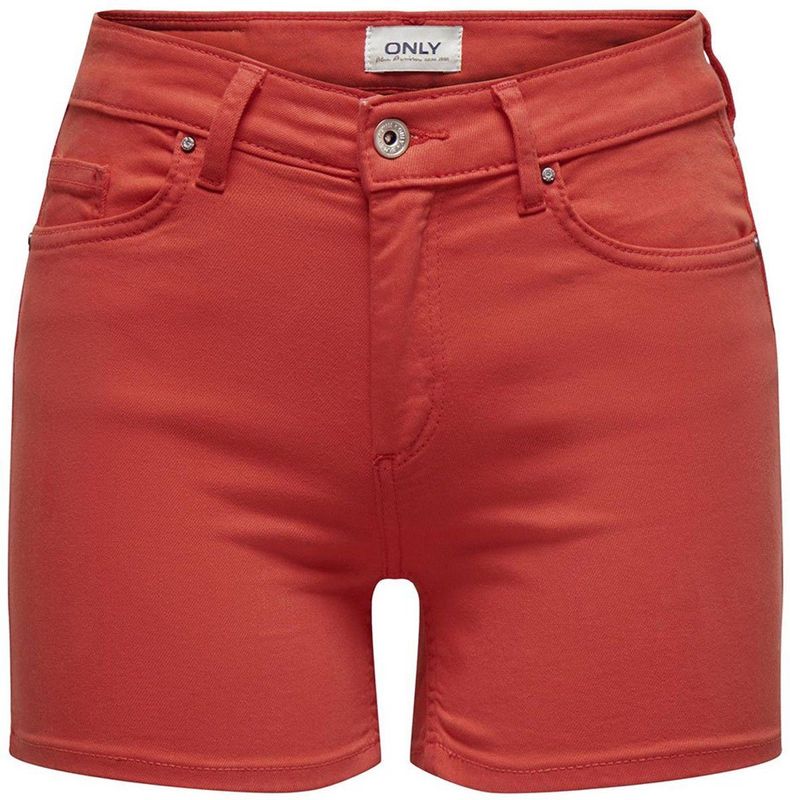 Only - Blush - Korte Jeans - Rood - Skinny Fit