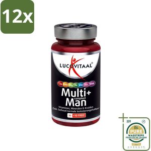 Lucovitaal - Vitaminen - Multi+ Compleet Man - 40 Tabletten - Voordeelverpakking - 12 stuks - Multivitamine voor mannen - Testosteron