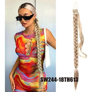 Vrouwen paardenstaart, 80 cm lang paardenstaart, geschikt voor dagelijks, kostuum partijen, elke dag te dragen charmant, kan gevlochten gevlochten gevlochten haar, rechte verdeling twist-style meerdere vormen, stijl 8