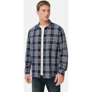 camel active Shirt met lange mouwen en borstzakken - Maat menswear-S - Steenblauw