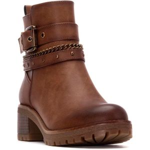 Refresh - 17291801-CAMEL - Enkellaarsjes - Bruin - Casual - Ritssluiting