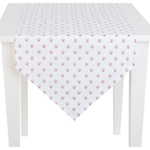 Clayre & Eef - Tafelloper - Kruissteek - Rood - 50 x 160 cm