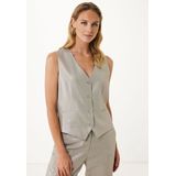 Mexx Gilet Shiney Coated Linen Sand Dames - Maat 36