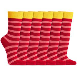Biologische kindersokken | Vrij van schadelijke stoffen | Merk: Socks4Fun | Maat: 19 t/m 38 | Kleur: Rood | 6 Paar