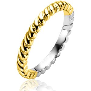 ZINZI gold plated zilveren aanschuifring (2,5mm breed) met kleine druppels ZIR2688G