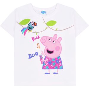 Wit t-shirt voor meisjes met een Peppa Pig print / 116 cm