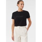 comma - T-Shirt - Katoenmix - Met Opvallende Print