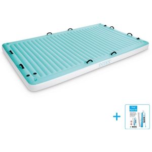 Intex - Luchtbed - Water Lounge - Ingebouwde bekerhouders - Stevige handvatten - 310 x 183 x 18 cm inclusief reparatiesetje