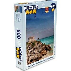 Puzzel Maya ruïnes op de Mexicaanse kust van Tulum - Legpuzzel - Puzzel 500 stukjes