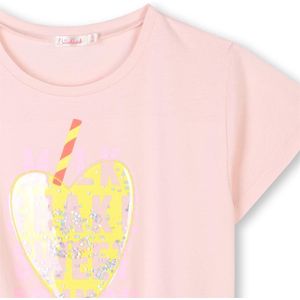 Billieblush - Katoenen T-shirt - Korte Mouwen - Lichtblauw - Elastische Band