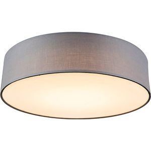 QAZQA drum led - Moderne LED Plafondlamp - 1 lichts - Ø 400 mm - Grijs - Woonkamer | Slaapkamer | Keuken