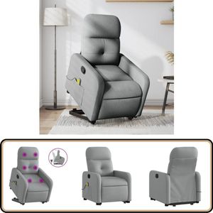 vidaXL Sta-op-massagestoel - Verstelbaar - Lichtgrijs Stapelsstoel - Massagestoel - Elektrisch Bedienbare Stoel - Massagerugsteun - Relaxfauteuil