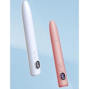 Elektrische nagelpolijstboorset met led-hulplamp - USB oplaadbaar - 6 slijpkoppen - manicure polijsten - peeling - roze .