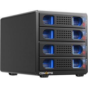 4-bay externe harde schijf behuizing met ventilator voor 2.5/3.5"" SATA HDD/SSD – tot 80 TB capaciteit