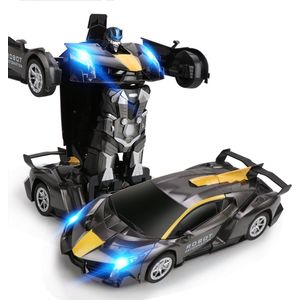 MEWAU 1:12 RC transformerende auto/robot - 2 in 1Afstand Bestuurbare Auto -Gebaar waarneming - Speelgoed Auto - Grijs