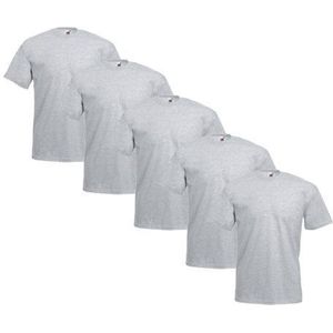 Fruit of the Loom - 5 stuks Valueweight T-shirts Ronde Hals - Heather Grey - XL