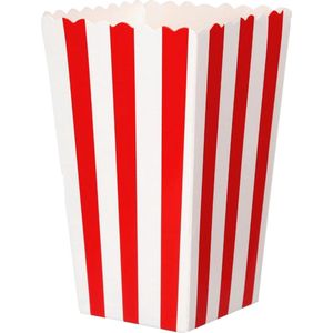 Popcorndozen set van 26 - Kleine snoepcontainers met rode strepen voor feesten en feestelijke snacks