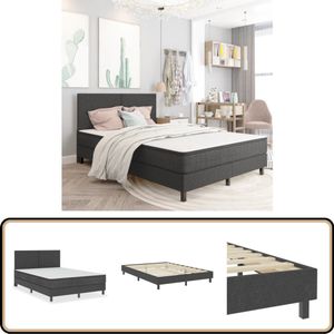 vidaXL Boxspring 160x200 cm - Donkergrijs Boxspring - Donkere Kleuren - Slaapcomfort - Tweepersoonsbed - Slaapkamerinrichting