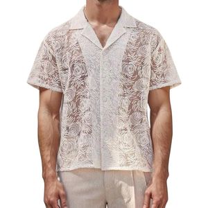 Heren Korte Mouwen Kant T-shirt - Vrijetijdshemd Voor Zomer