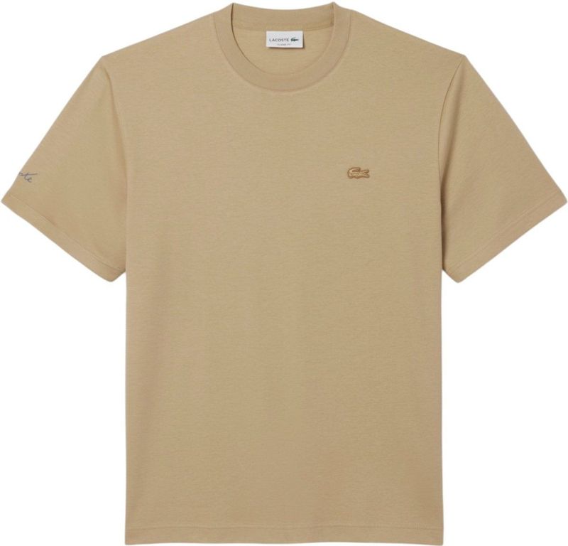 Lacoste - Signature René - T-shirt - Beige - Katoen