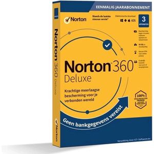 Norton 360 Deluxe - 3 Apparaten - 1 Jaar (Geen automatische verlenging)