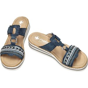 Rieker -Dames - blauw - slippers & muiltjes - maat 38