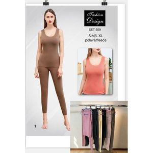 Dames Thermoset - Onderkleding set - Zijde zacht - Naadloos - Ademend S/M (36-38) Oudroze