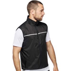 Hardloop/runner reflecterend sport vest/bodywamer zwart - Reflecterend sportkleding - Veiligheidvesten S (36/48)